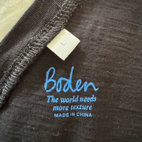 Boden The Cotton V-Neck Relaxed Sleeveless Tank in Black Size Large - Picture 4 of 6